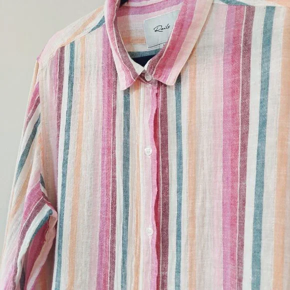 Colorful Striped Button-Up Shirt - Picture 7 of 12